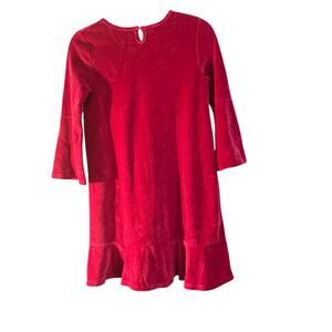 Garnet Hill Kids Girls Pink Plush Dress 14 Long Sleeve Ruffle Hem Comfy Soft